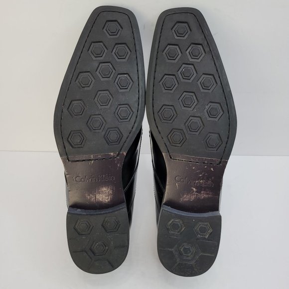 Calvin Klein Valmont Men's Black Leather Dress Shoes F2820/J06 US Size 10M - Picture 8 of 9